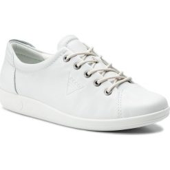 Sneakersy ECCO - Soft 2.0 20650301007 White. Białe półbuty damskie ecco, ze skóry. W wyprzedaży za 309,00 zł.