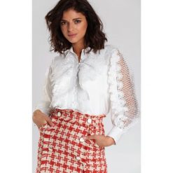 Biała Koszula Ellouise. Białe bluzki damskie Renee, s, bez wzorów, z jeansu, eleganckie, z klasycznym kołnierzykiem, z długim rękawem. Za 129,99 zł.