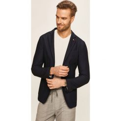 Tommy Hilfiger Tailored - Marynarka. Niebieskie garnitury męskie Tommy Hilfiger Tailored, bez wzorów, z bawełny. Za 1499,00 zł.