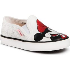 Tenisówki GEOX - J Kilwi G. H J02D5H 000AN C0050 M White/Red. Białe trampki dziewczęce Geox, bez wzorów, ze skóry, bez zapięcia. Za 239,00 zł.