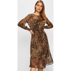 Only - Sukienka. Żółte sukienki damskie ONLY, na co dzień, bez wzorów, z elastanu, casualowe, z okrągłym kołnierzem, bez rękawów, midi, proste. Za 169,90 zł.