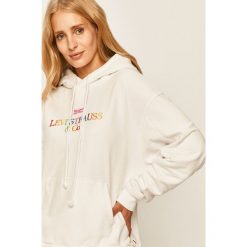 Levi's - Bluza. Białe bluzy damskie Levi's®, s, z aplikacjami, z bawełny, bez rękawów, z kapturem. Za 279,90 zł.