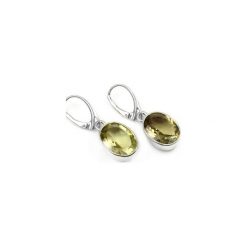 Earrings Kwarc Lemon Szlif Owalny srebro. Zielone kolczyki damskie Brazi druse jewelry, z kwarcem, srebrne, z angielskim zapięciem. Za 310,00 zł.