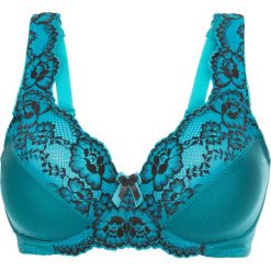 Biustonosz minimizer na fiszbinach bonprix niebieskozielono-czarny. Niebieskie biustonosze bonprix. Za 54,99 zł.