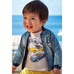 Mayoral - T-shirt dziecięcy 68-98 cm. Czerwone kurtki chłopięce Mayoral, z nadrukiem, z bawełny, bez rękawów. Za 55,90 zł.