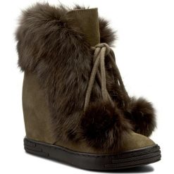 Buty zimowe damskie: Botki R.POLAŃSKI – 0842 Zielony Oliwka