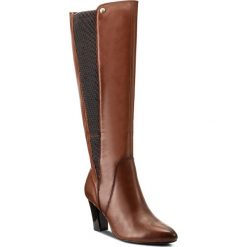 Kozaki CAPRICE - 9-25530-29 Cognac Nappa 303. Brązowe buty zimowe damskie Caprice, z materiału, na obcasie. W wyprzedaży za 359,00 zł.