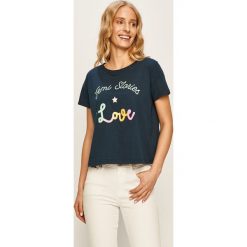 Femi Stories - T-shirt Box. Niebieskie bluzki damskie Femi Stories, s, z nadrukiem, z bawełny, z okrągłym kołnierzem. Za 129,90 zł.