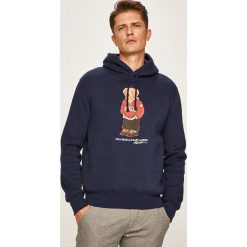 Polo Ralph Lauren - Bluza. Niebieskie bluzy męskie Polo Ralph Lauren, s, z nadrukiem, z bawełny, z kapturem, bez rękawów, z kapturem. Za 769,90 zł.