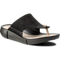 Chodaki damskie: Japonki CLARKS - Tri Carmen 261317564 Black Nubuck