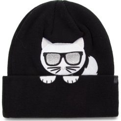 Czapka KARL LAGERFELD - K/Ikonik Chouette Beanie 86KW3407 Black 999. Niebieskie czapki zimowe damskie marki WED'ZE, z materiału. Za 279,00 zł.