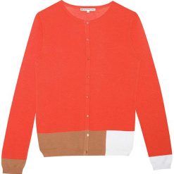 Kardigan "Chelsea" w kolorze koralowo-jasnobrązowym. Czerwone kardigany damskie Ateliers de la maille Paris, bez wzorów, z bawełny. W wyprzedaży za 171,95 zł.