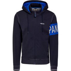 Bluza z kapturem AERONAUTICA MILITARE. Niebieskie bluzy męskie Aeronautica Militare, z nadrukiem, z elastanu, militarne, z kapturem, bez rękawów, z kapturem. Za 800,00 zł.