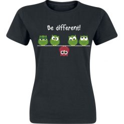 Be Different! Koszulka damska czarny. Czarne koszulki damskie Be Different!, s, z nadrukiem, bez kołnierzyka, bez rękawów. Za 74,90 zł.