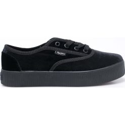 Pepe Jeans - Tenisówki. Czarne trampki i tenisówki damskie marki Pepe Jeans, z jeansu. W wyprzedaży za 159,90 zł.