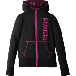 Kurtka sportowa bonprix czarny. Czarne kurtki dziewczęce bonprix, bez wzorów, z materiału, sportowe, długie. Za 74,99 zł.
