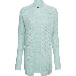 Sweter bez zapięcia bonprix morski pastelowy - biały melanż. Niebieskie swetry damskie bonprix, bez wzorów, bez rękawów, bez kaptura. Za 59,99 zł.