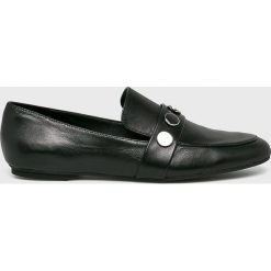 Calvin Klein - Półbuty. Czarne mokasyny damskie marki Calvin Klein, ze skóry. Za 599,90 zł.