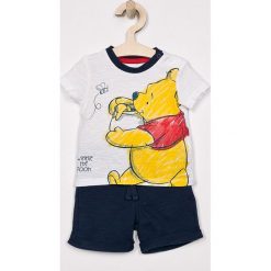 Blukids - Komplet dziecięcy Disney 68-98 cm. Białe spodnie chłopięce Blukids, z nadrukiem, z bawełny, krótkie. W wyprzedaży za 49,90 zł.