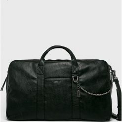 Guess Jeans - Torba. Czarne torby męskie skórzane Guess Jeans, w paski, z poliesteru, casualowe, na ramię, małe. Za 769,90 zł.