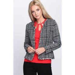 Czarny Żakiet Experience. Czarne marynarki damskie Born2be, s, bez wzorów, ze splotem. Za 79,99 zł.