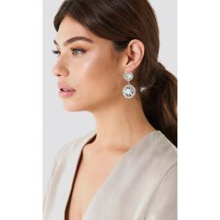 Kolczyki damskie: NA-KD Accessories Kolczyki z podwójnym kryształem – Gold