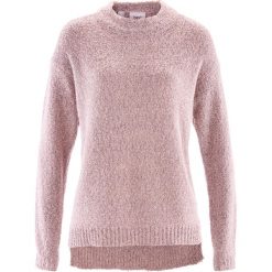 Swetry klasyczne damskie: Sweter boucle bonprix pastelowy jasnoróżowy melanż