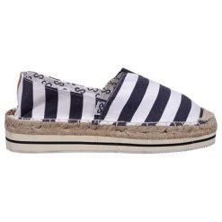 Espadryle damskie: Espadryle w kolorze biało-granatowym