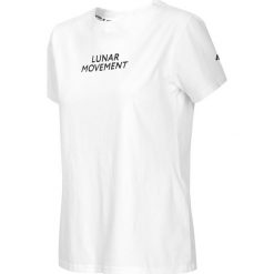 T-shirt damski TSD292 - biały. Białe t-shirty damskie 4f, z nadrukiem, bez kołnierzyka. Za 29,99 zł.