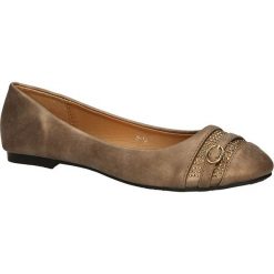 BALERINY CASU W-16. Brązowe baleriny damskie Casu, bez wzorów, bez obcasa. Za 19,99 zł.
