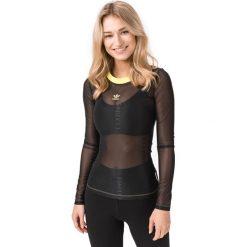 Adidas Originals Sheer Koszulka Czarny. Czarne koszulki damskie adidas Originals, bez wzorów, z elastanu, bez kołnierzyka. Za 197,95 zł.