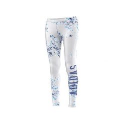Spodnie dresowe damskie: Adidas Spodnie damskie London Printed Leggings białe r. 40 (S19949)