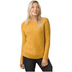 Prana Ladies Sweter Sweter Pia Curry (Rozmiar S). Brązowe bluzy sportowe damskie PrAna, s, bez wzorów, z dzianiny, sportowe, bez rękawów, bez kaptura. W wyprzedaży za 303,00 zł.