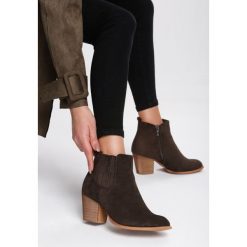 Khaki Botki Cedarcroft. Brązowe botki damskie Renee, eleganckie, bez obcasa, na obcasie, na zamek. Za 149,99 zł.
