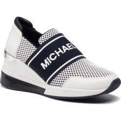 Sneakersy MICHAEL MICHAEL KORS - Felix Trainer 43S9FXFS3D Admiral. Niebieskie półbuty damskie MICHAEL Michael Kors, na co dzień, bez wzorów, ze skóry ekologicznej, bez obcasa, na koturnie, bez zapięcia. Za 819,00 zł.