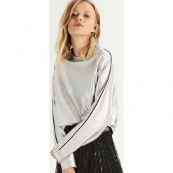 Srebrna bluza z lampasami - Srebrny. Szare bluzy rozpinane damskie Sinsay, l. Za 59,99 zł.