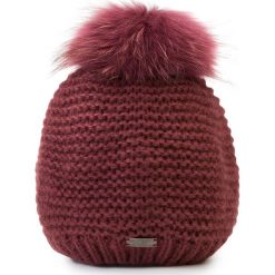 Czapka damska 87-HF-021-2. Czerwone czapki damskie Wittchen, na zimę, bez wzorów, z dzianiny. Za 95,00 zł.