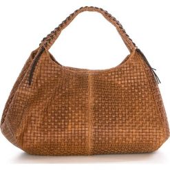 Torebki klasyczne damskie: Skórzana torebka w kolorze jasnobrązowym – 43 x 20 x 38 cm
