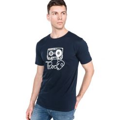 Trussardi Jeans Koszulka Niebieski. Niebieskie podkoszulki męskie Trussardi Jeans, xl, z nadrukiem, z bawełny, z krótkim rękawem. Za 171,95 zł.
