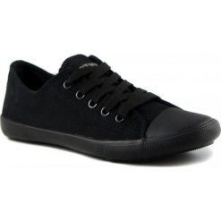 BUTY LEIA. Czarne trampki i tenisówki damskie TESTUDO, bez wzorów, z gumy, bez zapięcia. W wyprzedaży za 29,99 zł.