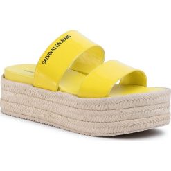 Espadryle CALVIN KLEIN JEANS - Frances B4R0544 Blazing Yellow. Żółte espadryle damskie Calvin Klein Jeans, bez wzorów, z jeansu, bez obcasa. Za 549,00 zł.