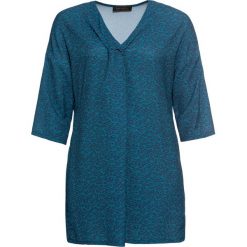 Bluzka oversize z rękawami kimonowymi bonprix niebieskozielony. Niebieskie koszulki damskie bonprix, bez wzorów, z dekoltem w serek, bez rękawów. Za 109,99 zł.