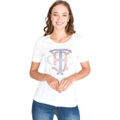 Tommy Hilfiger Kristal Koszulka Biały. Białe koszulki damskie TOMMY HILFIGER, xs, z aplikacjami, z bawełny, bez kołnierzyka, z krótkim rękawem. Za 290,95 zł.