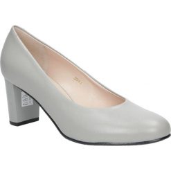 Szare czółenka skórzane na słupku Casu 3091/833. Szare buty ślubne damskie Casu, na słupku. Za 238,99 zł.