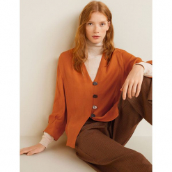 Mango - Bluzka. Różowe bluzki z odkrytymi ramionami Mango, l, z poliesteru, casualowe. Za 139,90 zł.