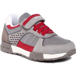 Sneakersy GEOX - J Alfier B. A J826NA 014AF C0051 S Grey/Red. Szare trampki chłopięce Geox, bez wzorów, ze skóry, na rzepy. Za 259,00 zł.