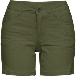 Krótkie spodenki twillowe bonprix ciemny khaki. Zielone spodnie damskie bonprix. Za 74,99 zł.