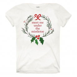 Christmas T-Shirt T-Shirt Damski Mistletoe S Biały. Białe t-shirty damskie Christmas T-Shirt, s. Za 45,00 zł.