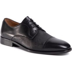Półbuty BOSS - Lisbon 50425045 10221613 01 Black 001. Czarne buty wizytowe męskie Boss, ze skóry, bez zapięcia. W wyprzedaży za 729,00 zł.