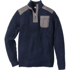 Golfy męskie: Sweter ze stójką Slim Fit bonprix intensywny niebieski